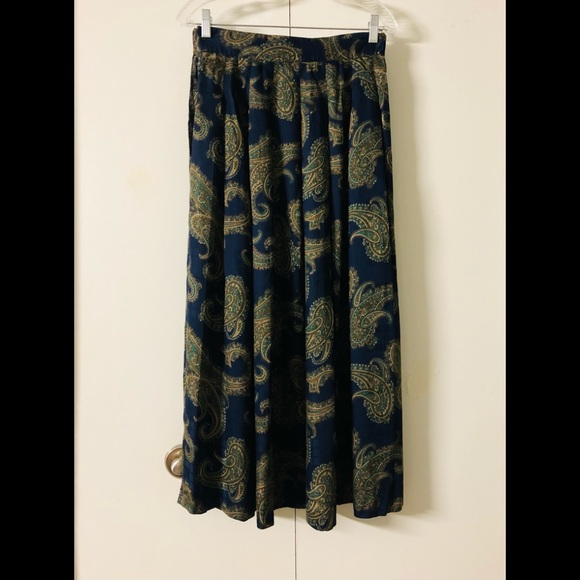 Herman Geist Skirt Sz 8 Vintage Pleated Paisley Maxi Gorgeous - Picture 13 of 13